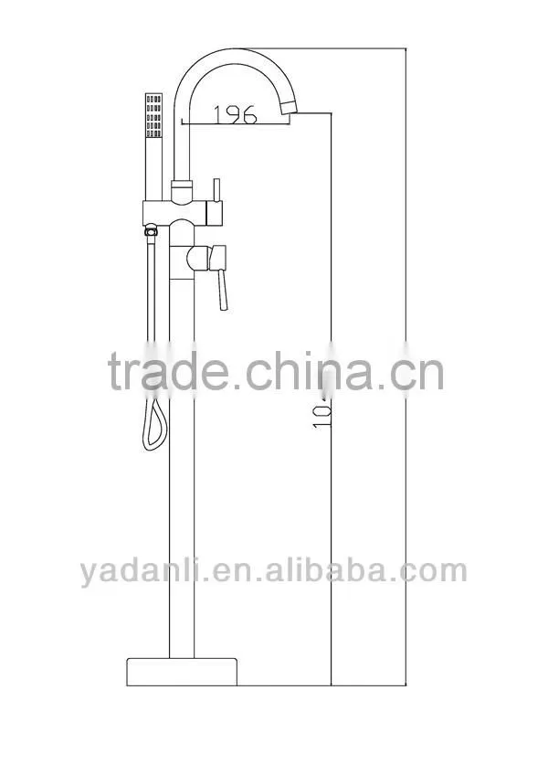 High quality contemporary solid brass bathtub and shower faucet