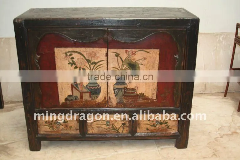 antique Mongolia two door Cabinet hand painted