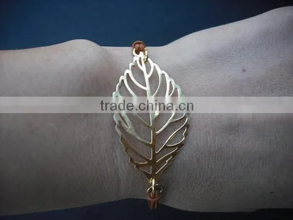 14K Gold Plated Agate Natural Druzy Stone Charm Bangle Bracelet Wholesale