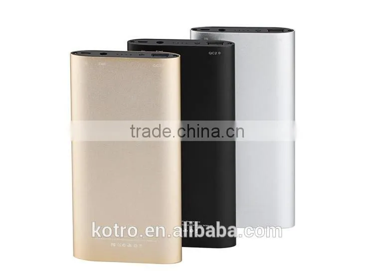 Factory Supply !QC 2.0 Real Capacity 10000 mah Portable Power Bank , Quick Charger Power Bank 10000 mah