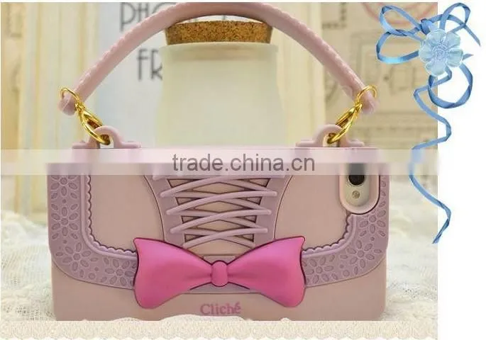 2013 Newest Silicone Bowknot Wallet Fancy Luxury Cell Phone Cases for Sumsung 9300/ 9500/ 7100 "11"
