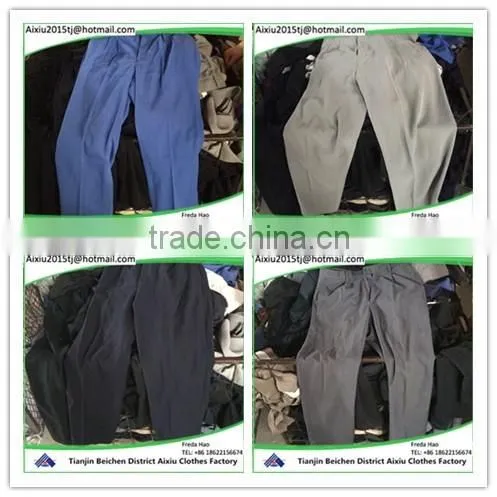 high quality used clothing men tergal pants