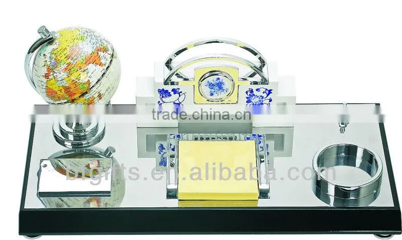 200pcs Wood Globe & Name card & Pen Holder Office Stationary Desktop set-a6