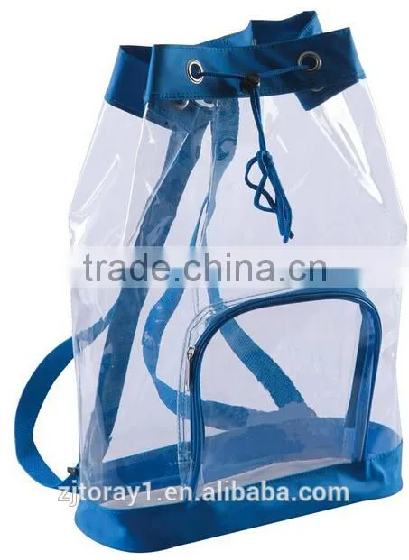 Promotional Transparent Clear PVC Backpack With a Front Pocket