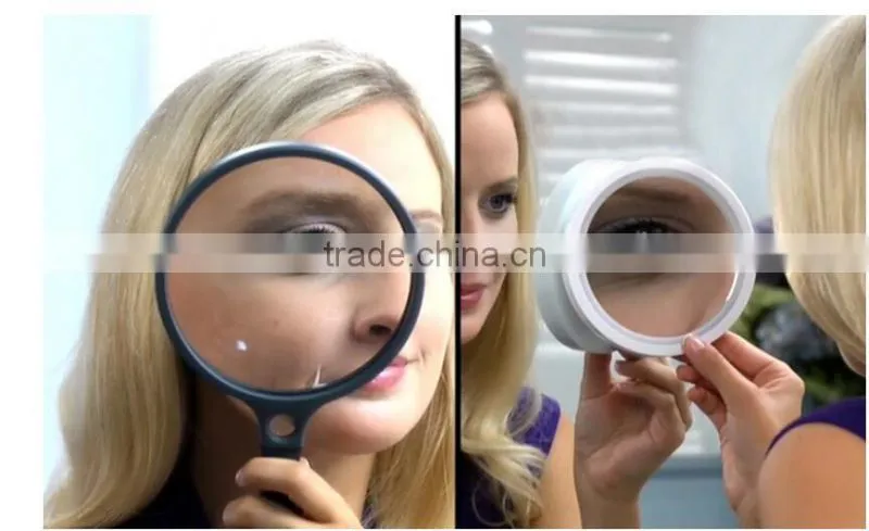 TRAVEL MAKEUP MIRROR WITH LED LIGHTS Swivel Brite Cosmetic 5x Magnifying glass