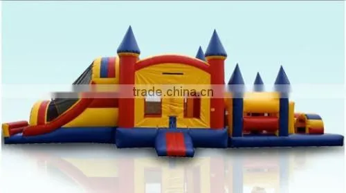 44ft long castle obstacle combo inflatable castle obstacle course