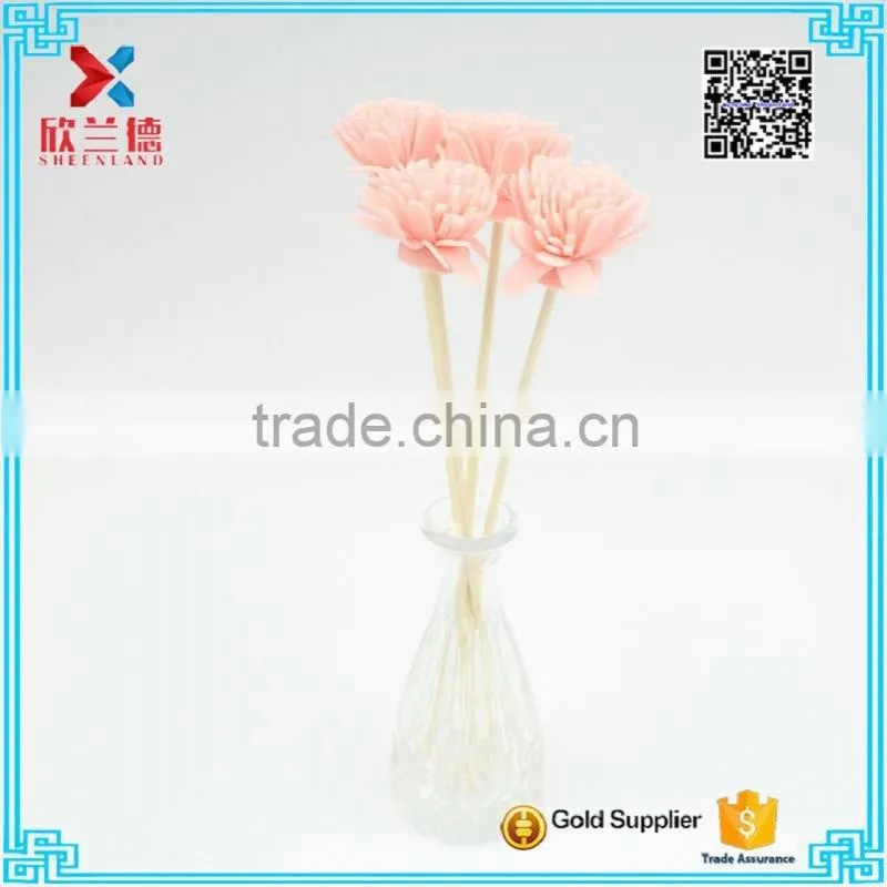 pink color sola flower fragrance diffuser with rattan stick