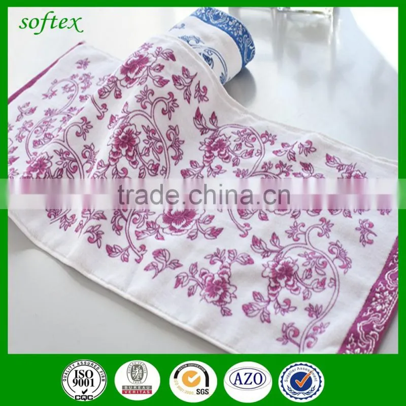 cotton velour towels,flowers Peony print cut pile face towels