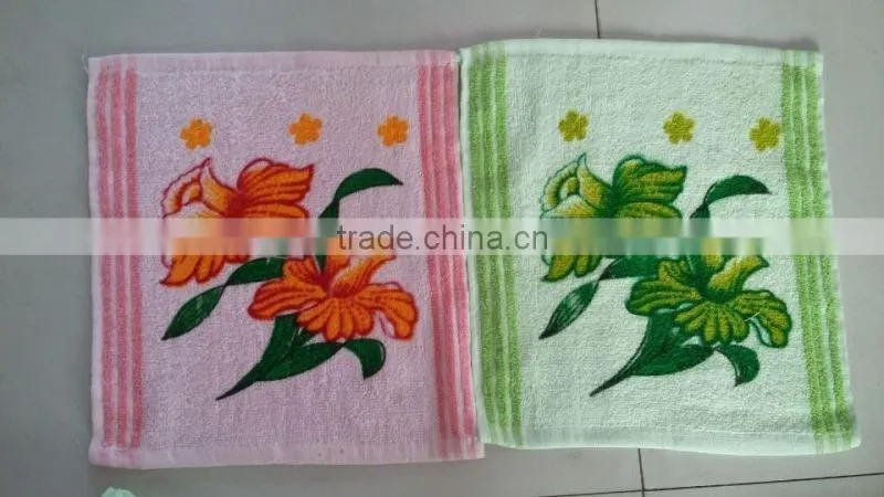 Yarn dyed colorful printing 21S cotton towels
