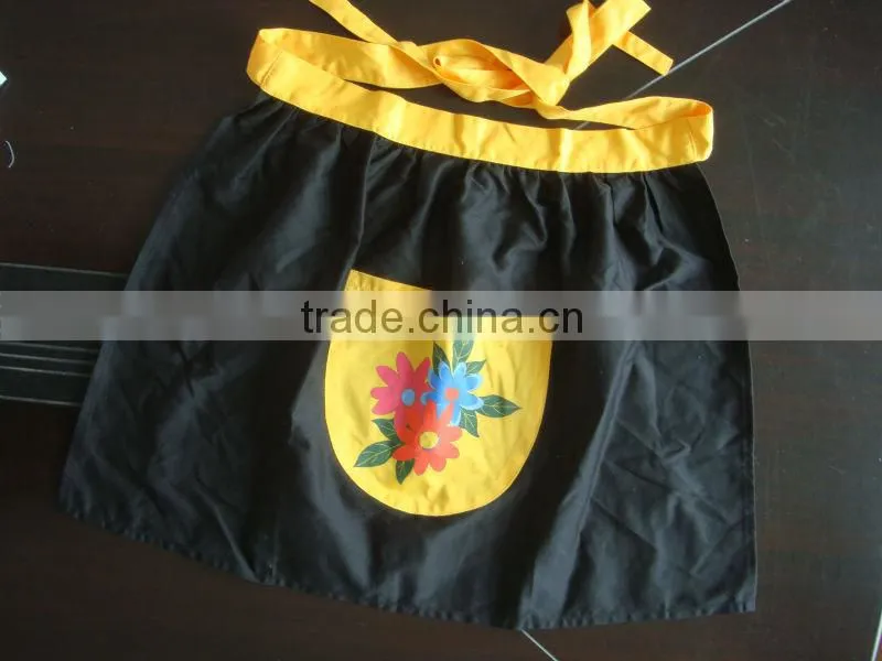 cheap BBQ apron &cotton apron for kitchen and promotion navy waist apron with printing -90