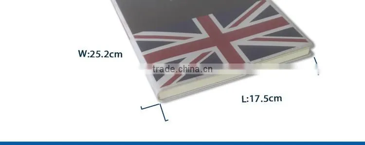flag of the United Kingdom printed in cover soft copybook notebook