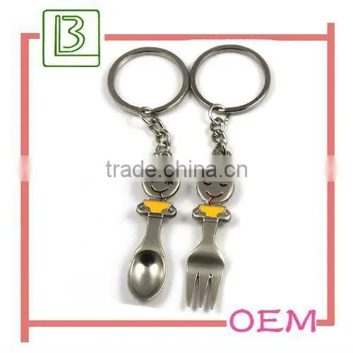 Mini dishware metal keychain
