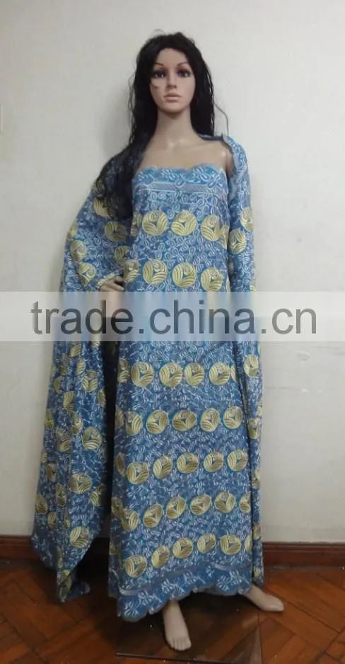 Fashion design with rhinstones textil cotton fabric /100% cotton big lace for girl dress