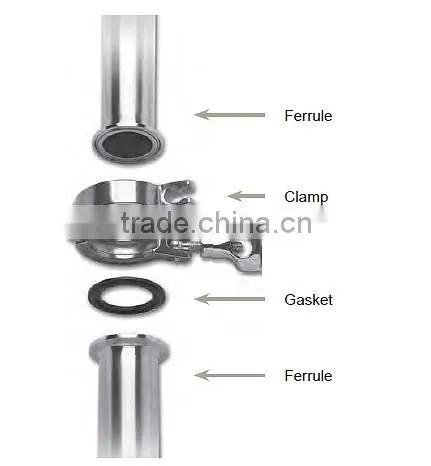 sanitary clamp ferrule adapter stainless steel pipe fitting