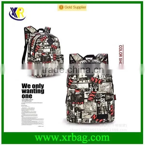 2015 full print canvas school bag backpack for girls