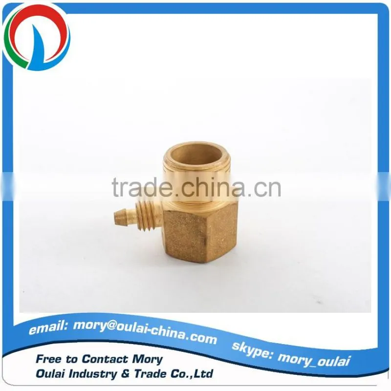 CNC machining precision brass two male thread elbow 90