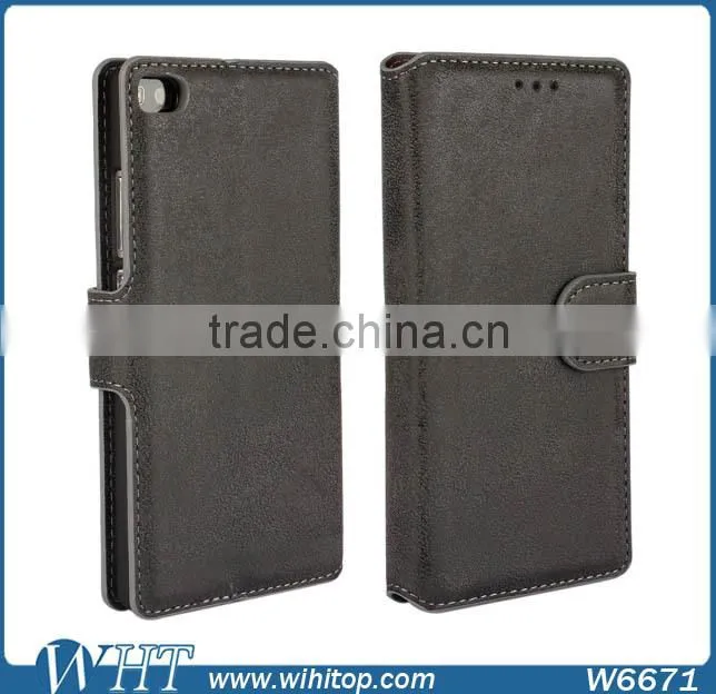 2015 Matte Retro Leather Case for Huawei P8 with Business Card Slot