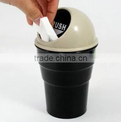 BT05A PP material Promostional smart Car mini plastic push bin with swing lid