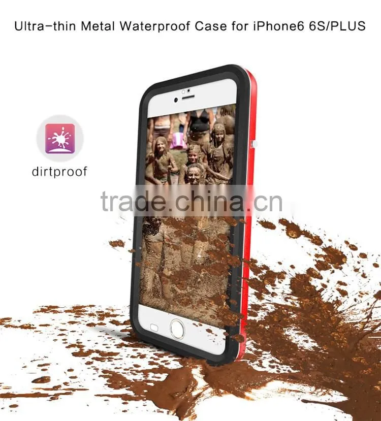Waterproof Gorilla Glass Aluminum Metal Case for Iphone 6 Plus, 6S