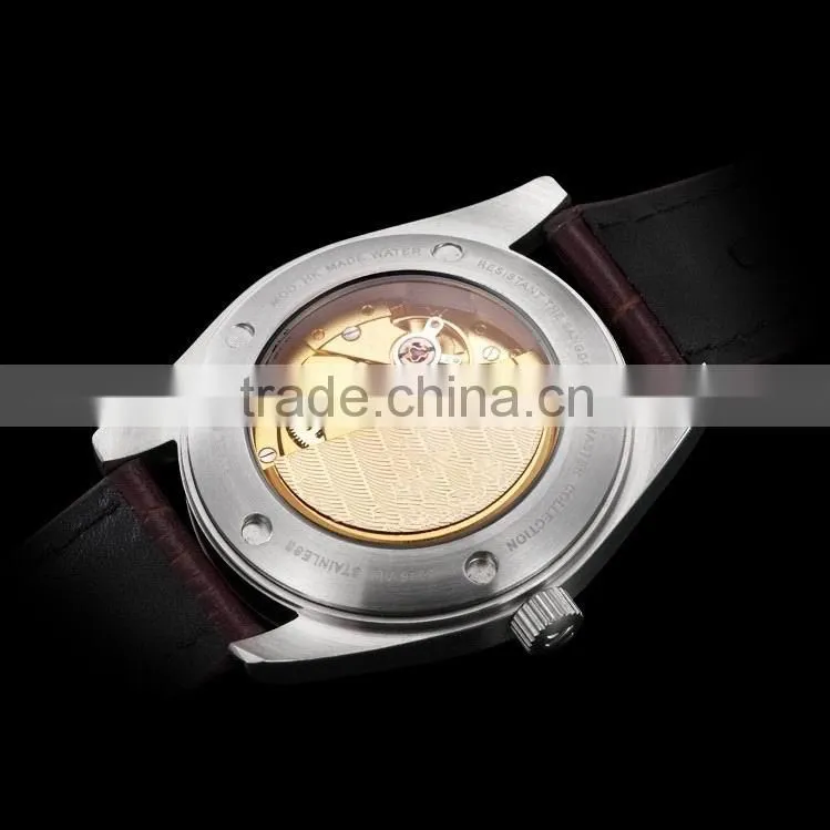 automatic mechanical watch with date day,Rose gold stainless steel wrist watch mechanical