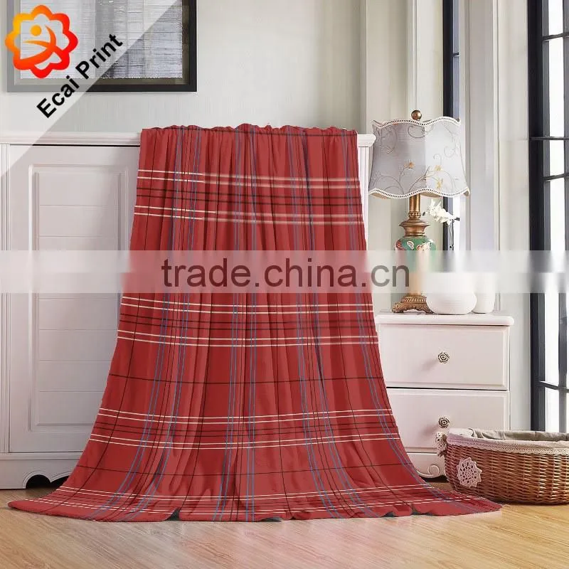 retail high quality queen size printing heat transfer printed fleece blanket