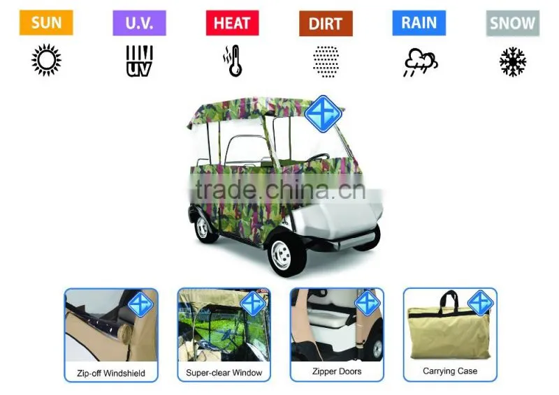 Outdoor weather protection golf cart enclosure cover