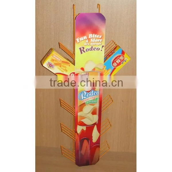 space saving factory metal wire hanging chips display fixture