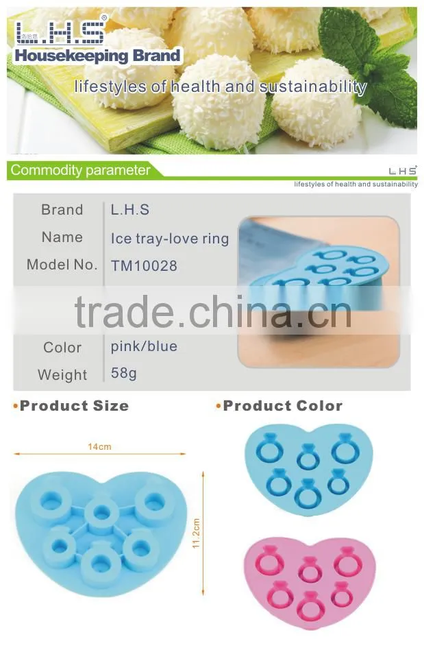 100% food grade wedding gift love diamond ring ice cube