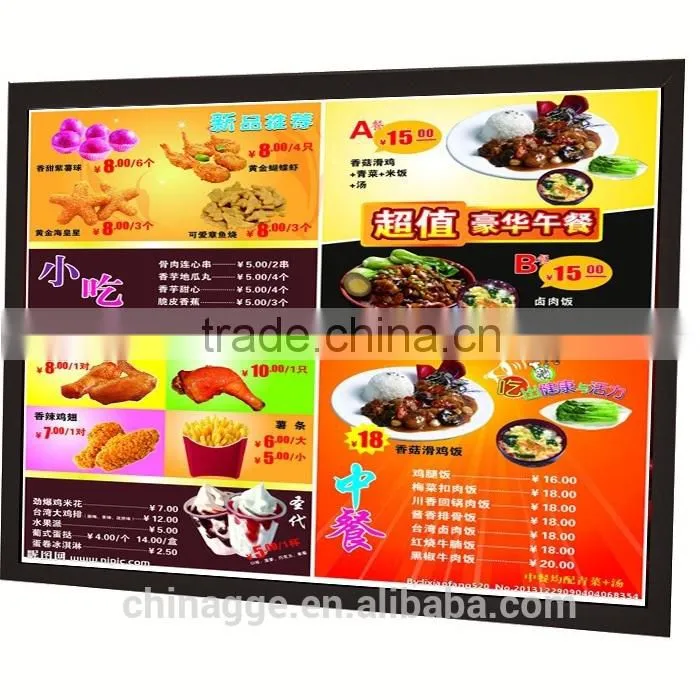Wall mounted tool free light box with click open frame/mat