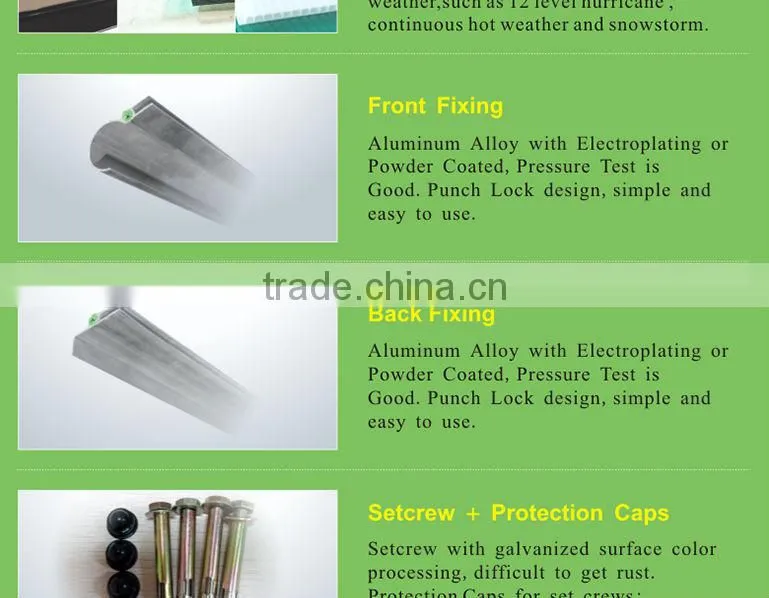 Outdoor diy polycarbonate pastic cheap awnings