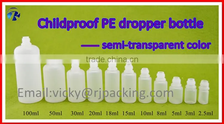 15ml PE Bottles With Childproof Cap Custom Labels