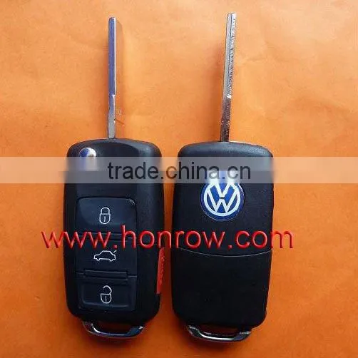 VW 3+1 button remote key blank & key shell with panic button