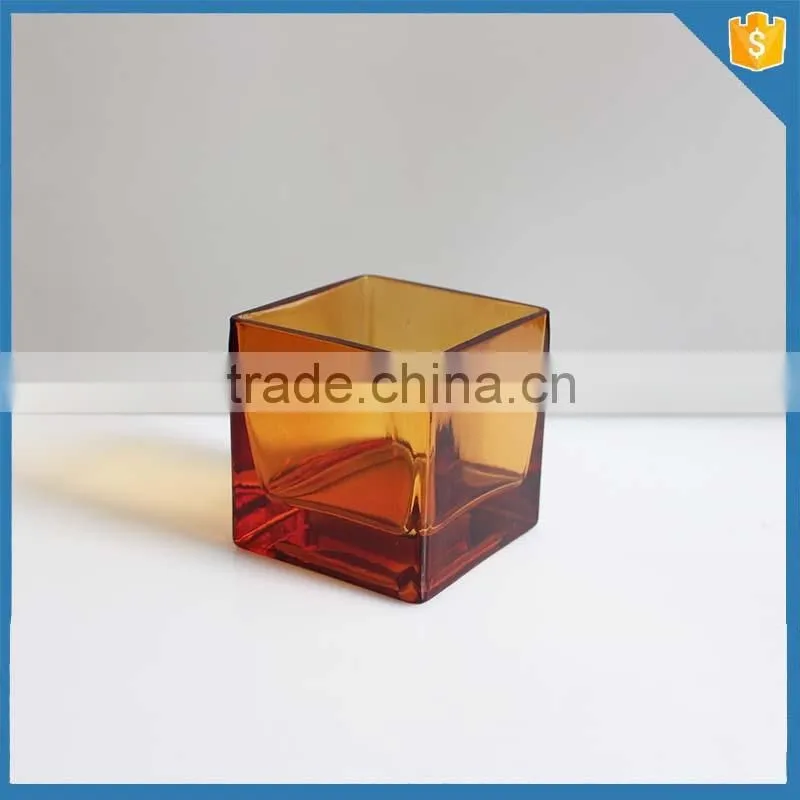 Home decoration sprayed glass square terrarium for vase