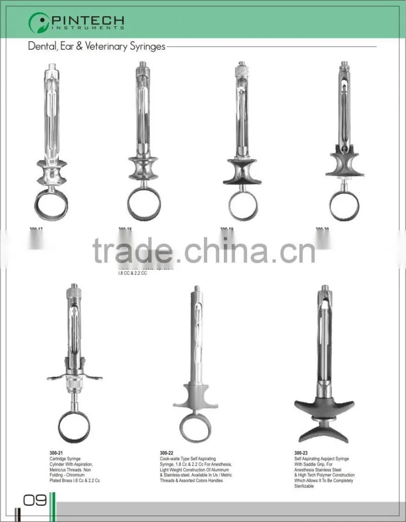 Dental Intraligamental Syringe Made of Steel Titanium Coating