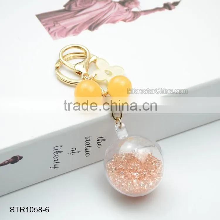 Promotional Crystal Bead Ball Keychain