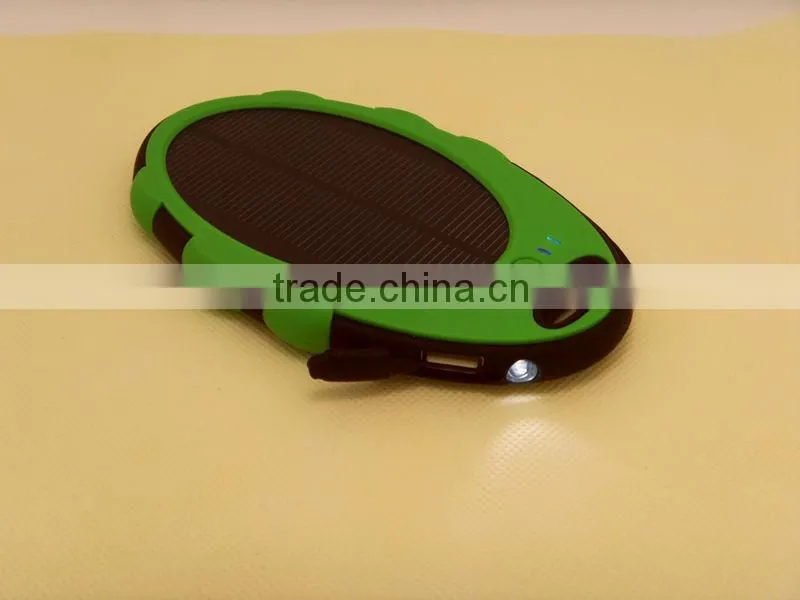 5000mah Solar Power Bank Portable Waterproof Dirtproof Shockproof Solar Panel USB LED Torch Charger Emergency Battery for iPhone