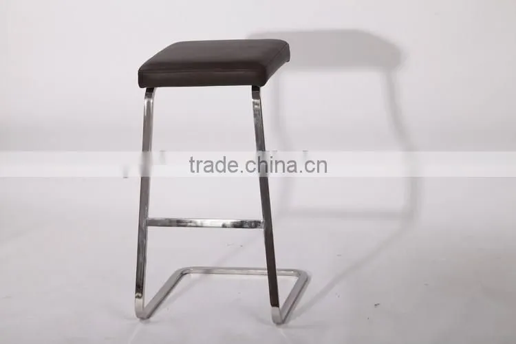 Solid stainless steel frame leather ergonomic four seasons barstool sale