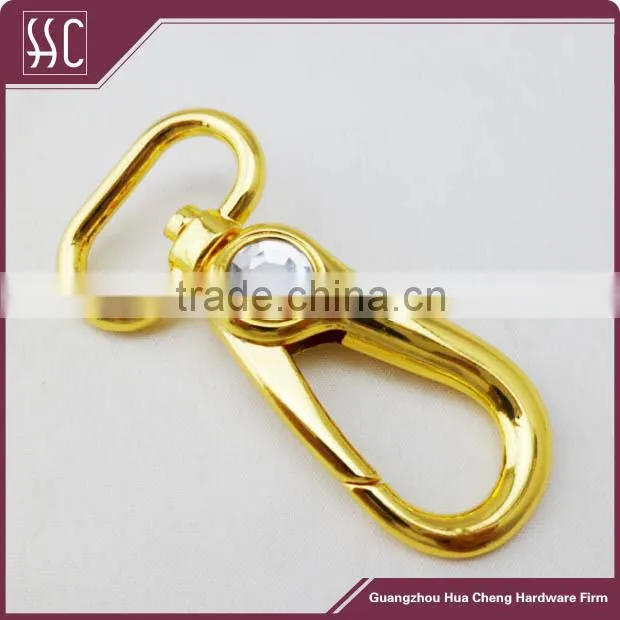 (Guangzhou China) metal spring hook with jewelry gold color,bag snap hook for handbag,bag hardware