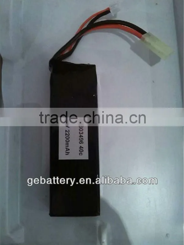 high rate 2S 7.4V2200mah 40C RC Quadcopter battery
