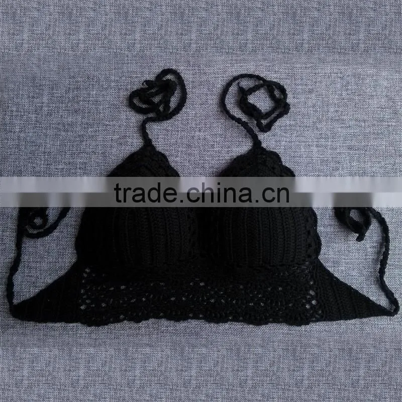 Handmade crochet hollow bikini top
