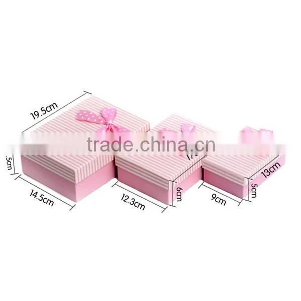 Nice Color 3pcs Set Stripes Paper Gift Boxes Candy