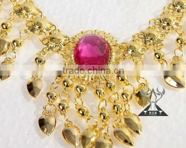 Belly Dancing Costumes Accessory, Golden Fashion Necklace for Dancer (T101)