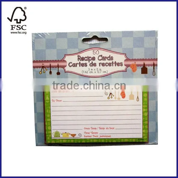 2 subject recipe cards for children