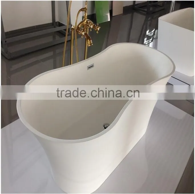 Italia classic design natural stone and resin stone round bathtub for bathroom furniture,freestanding solid surface bathtub