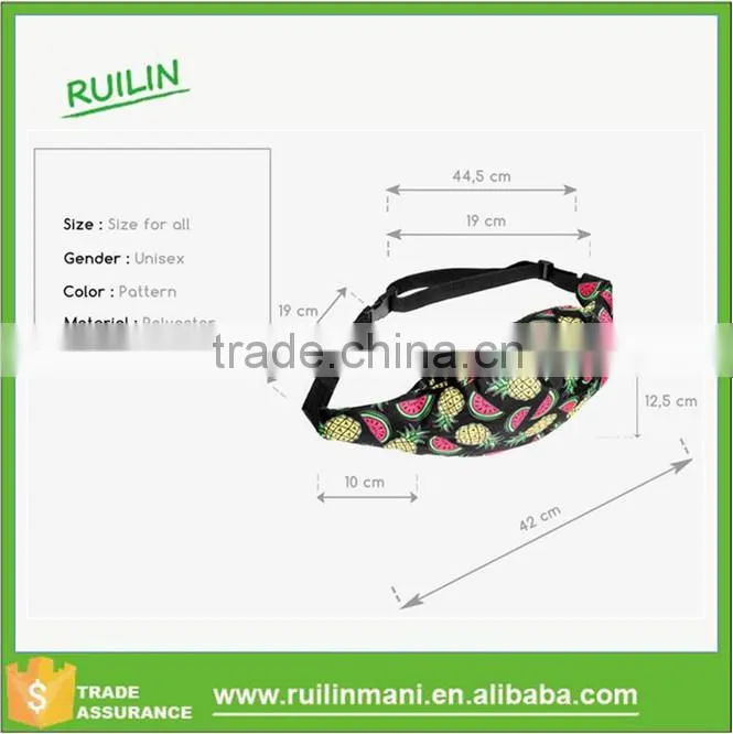 Kidney bag full print customized gym bags fashion belts for women