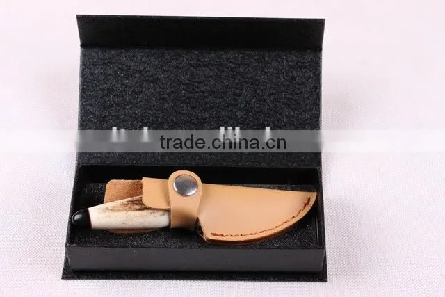 OEM Wild Antlers Deer Horn Damascus small collection knife