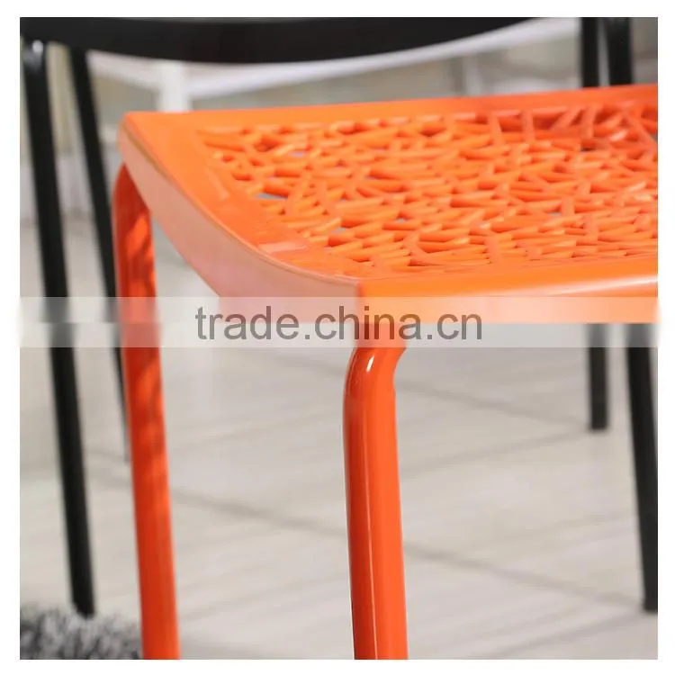 Plastic dining chairs with metal legs