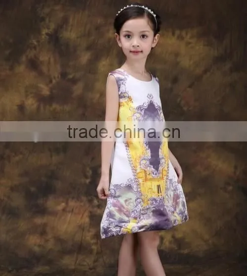 2016 summer high quality Europe stylish girl dress factory price beautiful Princess girl dresses