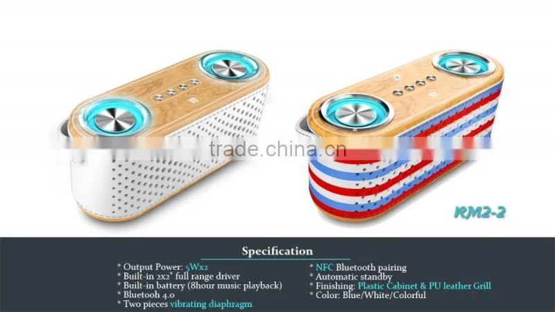 Dual USB Charge Port True Twin Wireless Active Bluetooth Speaker Waterproof RS111
