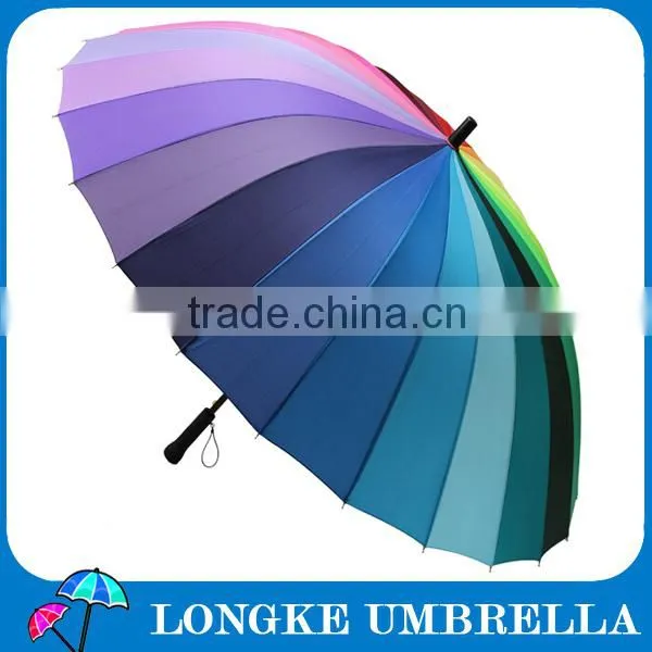 high quality 24K auto open rainbow straight umbrella